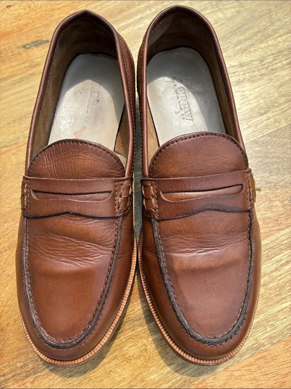 J. Crew Brown leather penny loafer in Burnished Pecan Brown, Style: H8200, 5